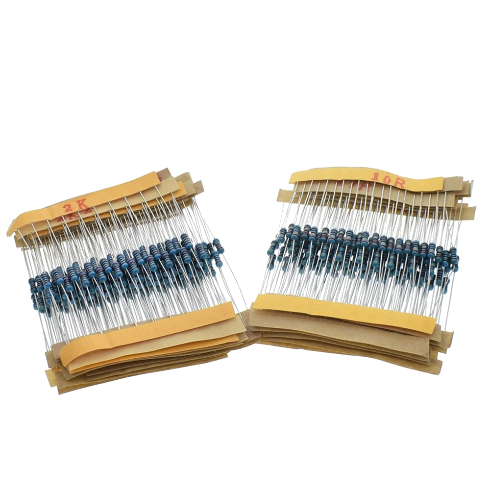 1 Pack 300Pcs 10 -1M Ohm 1/4w Resistance 1% Metal Film Resistor Resistance Assortment Kit Set 30 Kinds Each 10pcs