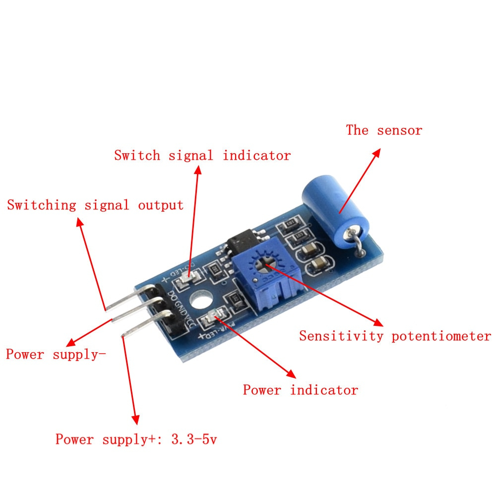 Normally closed type vibration sensor module Alarm sensor module Vibration switch SW-420 for arduino
