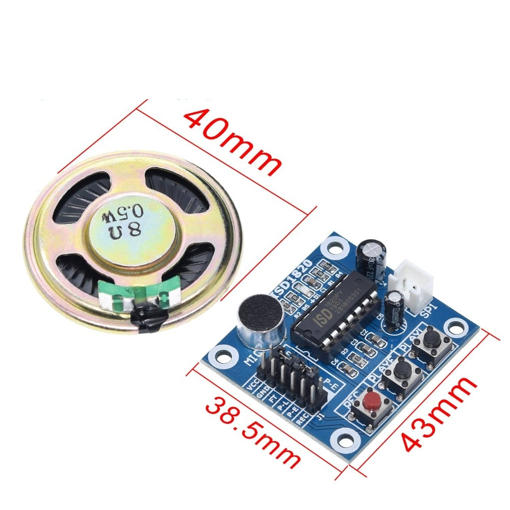 ISD1820 recording module voice module the voice board telediphone module board with Microphones + Loudspeaker