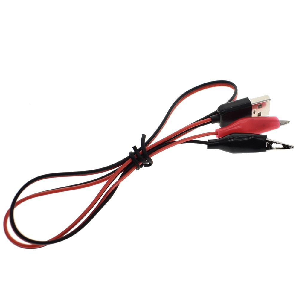 Copper Alligator Clips with Wire Male USB Connector Test Leads Crocodile Clamp
