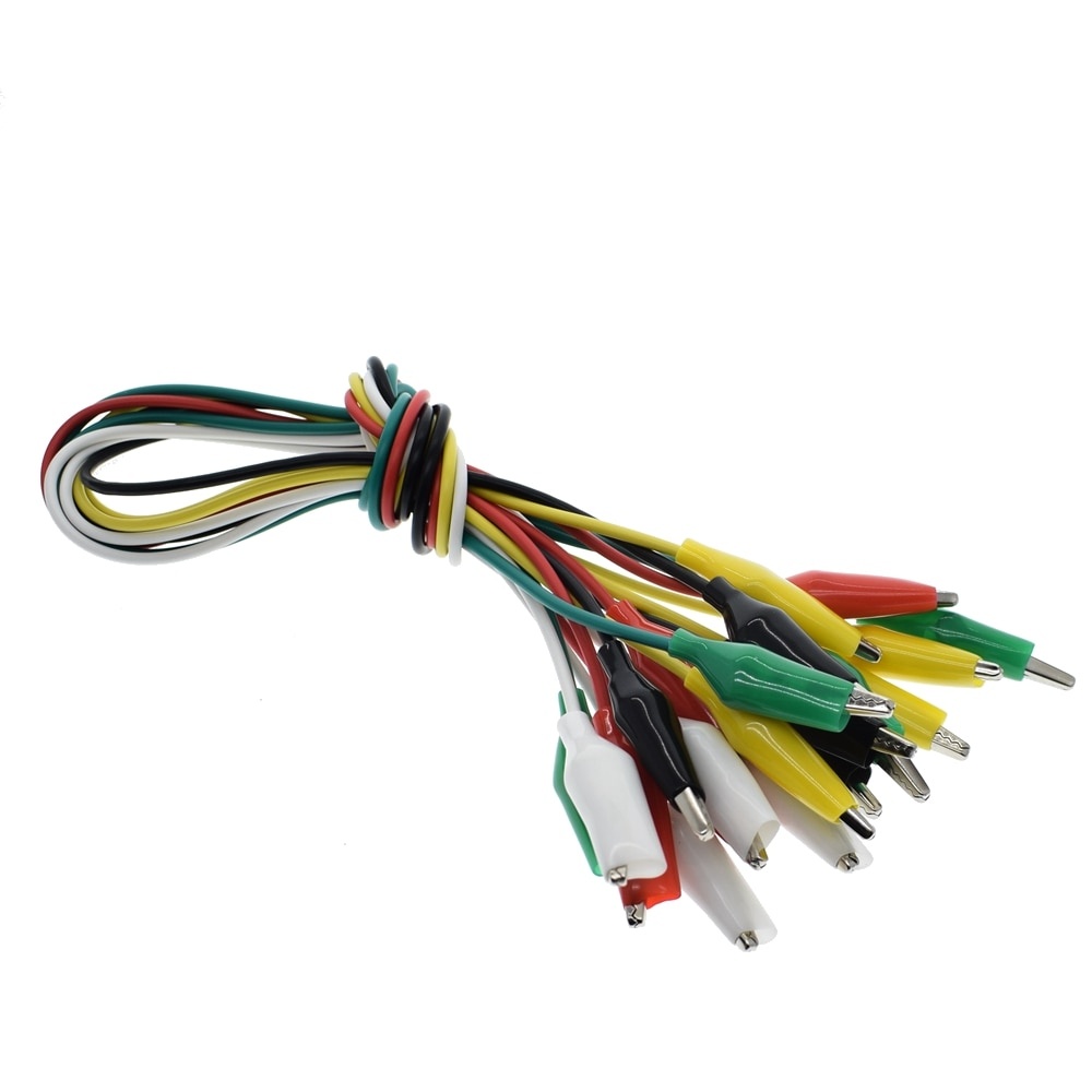 10PCS Alligator Clips 50CM Electrical DIY Test Leads Alligator Double-ended Crocodile Clips Roach Clip Test Jumper Wire