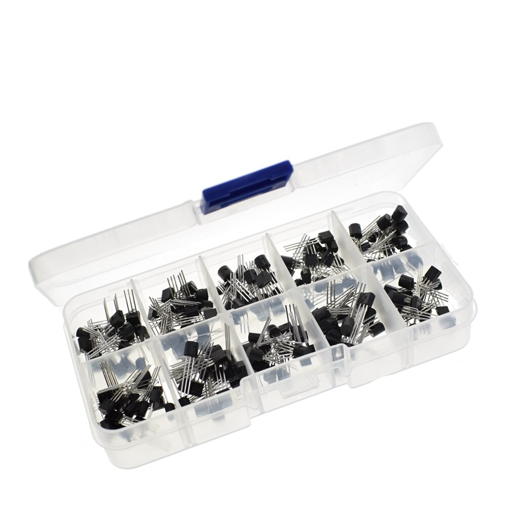 BC337 BC327 2N2222 2N2907 2N3904 2N3906 S8050 S8550 A1015 C1815 Transistor Assortment Kit 10value 200PCS,Transistors Box Pack