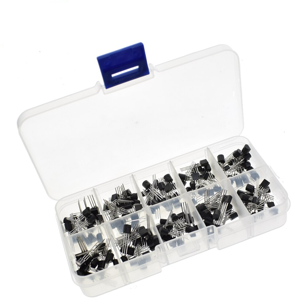 BC337 BC327 2N2222 2N2907 2N3904 2N3906 S8050 S8550 A1015 C1815 Transistor Assortment Kit 10value 200PCS,Transistors Box Pack