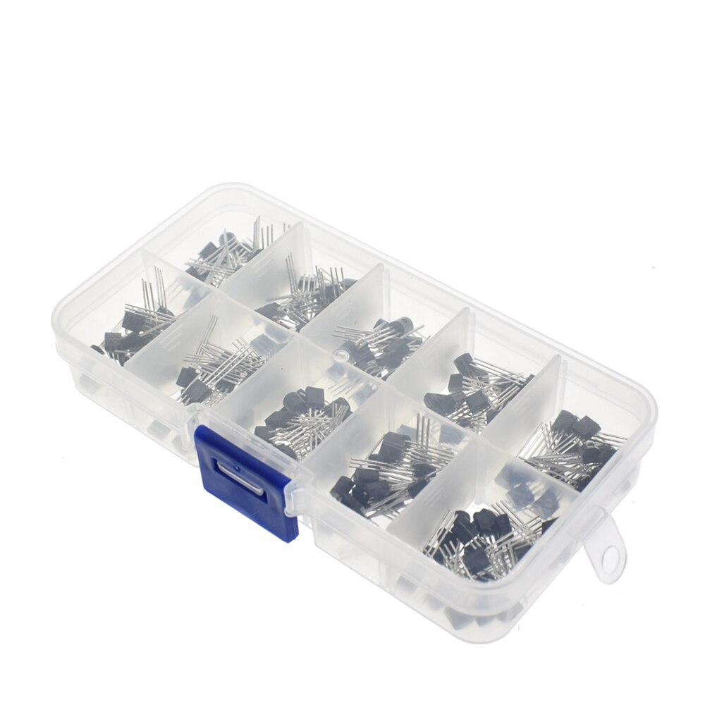 BC337 BC327 2N2222 2N2907 2N3904 2N3906 S8050 S8550 A1015 C1815 Transistor Assortment Kit 10value 200PCS,Transistors Box Pack