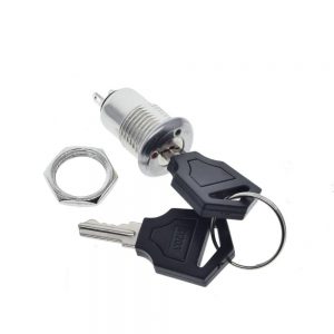 12mm Stainless Steel Electronic Key Switch ON OFF Lock Switch Phone Lock Security Power Switch 12*21mm S1203 2PIN 2 Keys
