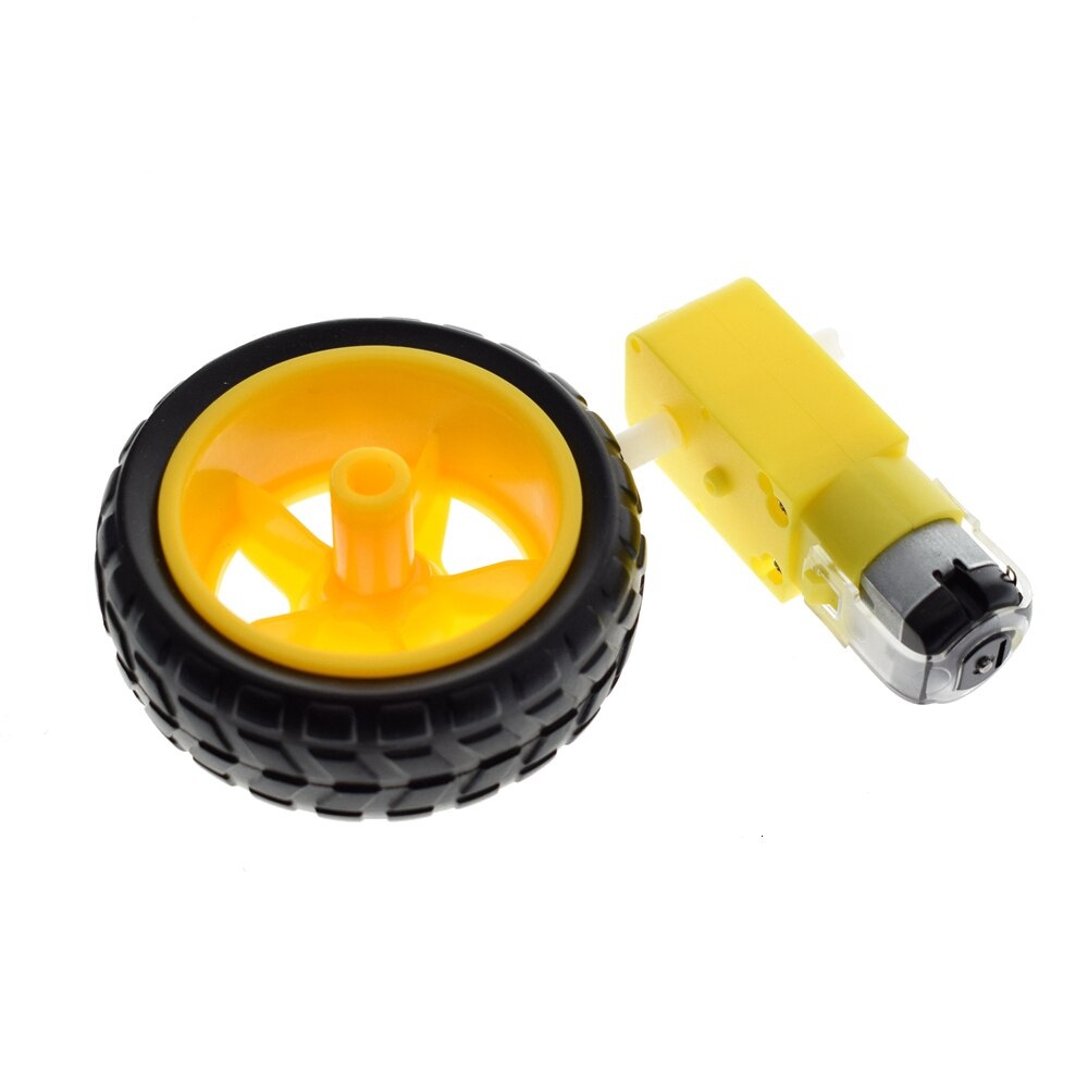 1Lot/package Deceleration DC motor + supporting wheels , a / smart car chassis, motor / robot car wheels