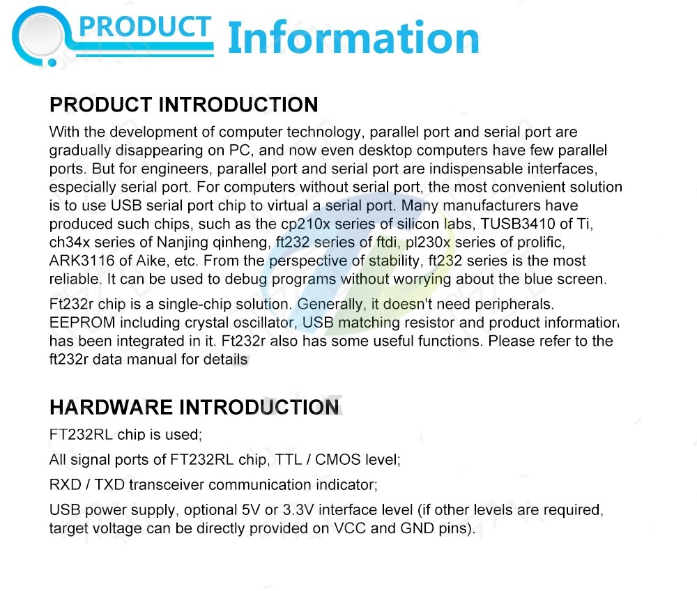 FT232RL FTDI USB 3.3V 5.5V to TTL Serial Adapter Module for Arduino Mini Port