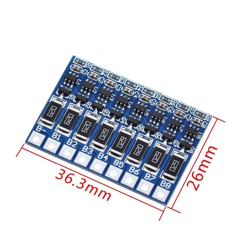 8S 4.2v li-ion balancer board 18650 li-ion balancing full charge battery balance board