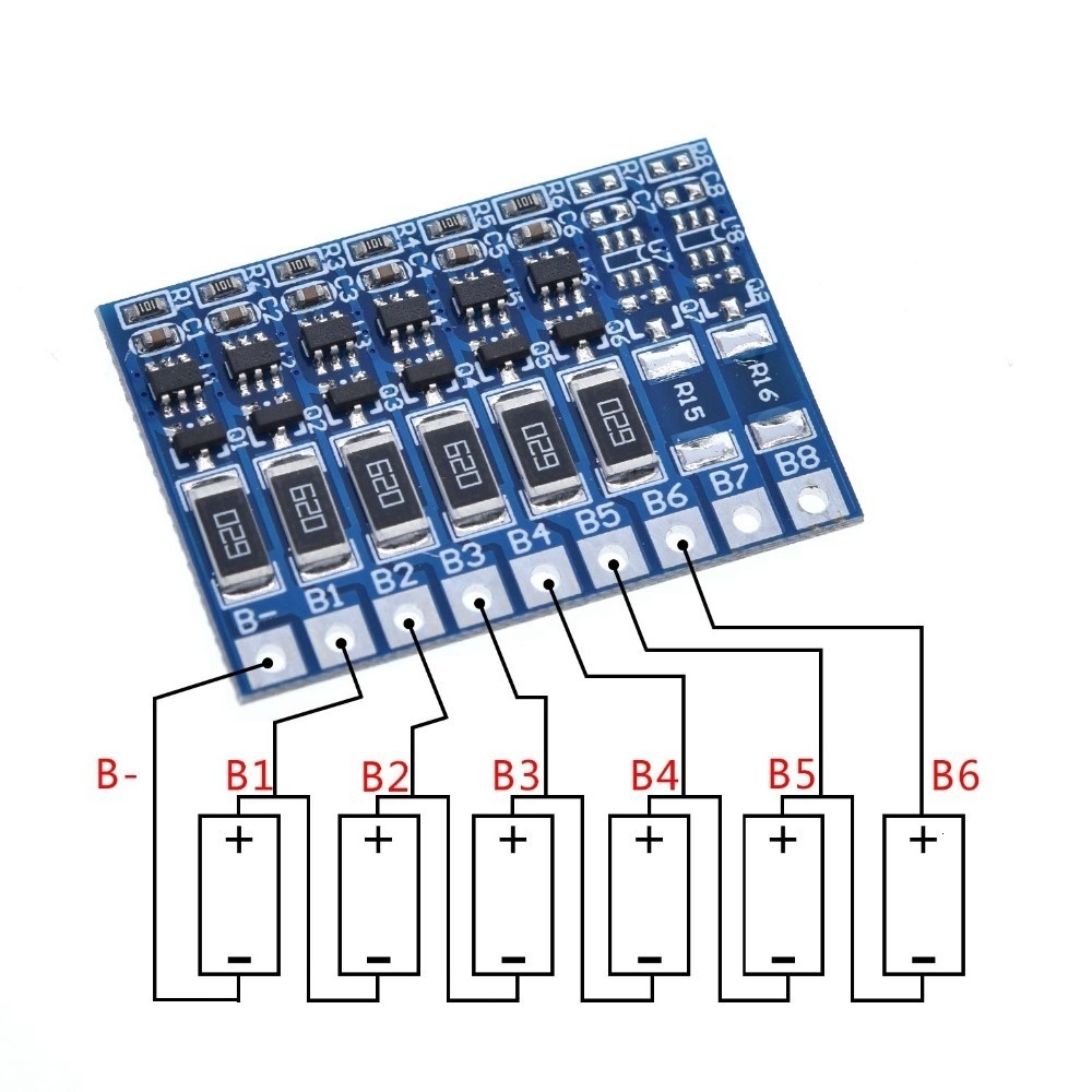 6S 4.2v li-ion balancer board 18650 li-ion balncing full charge battery balance board