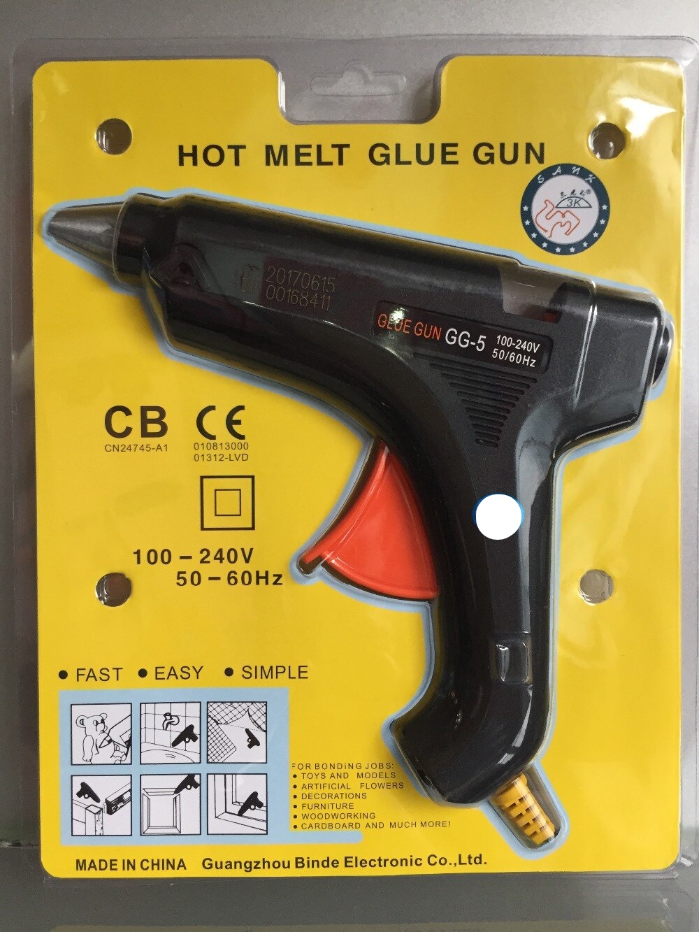 GG5-Hot Melt Glue Gun AC 100-240V 50-60Hz 60W Power