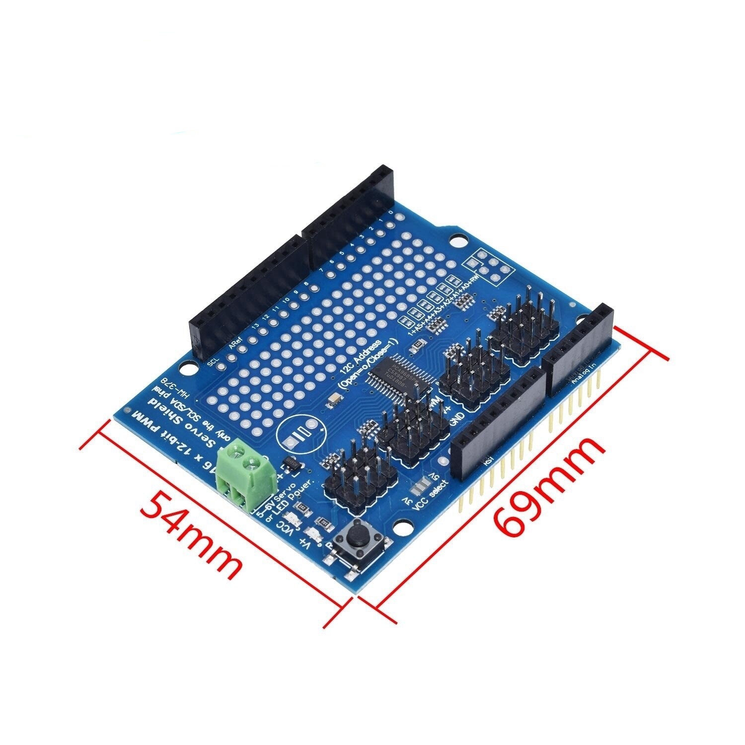 Motor Stepper Servo Robot Shield for Arduino I2C v2 Kit w/ PWM Driver TOP