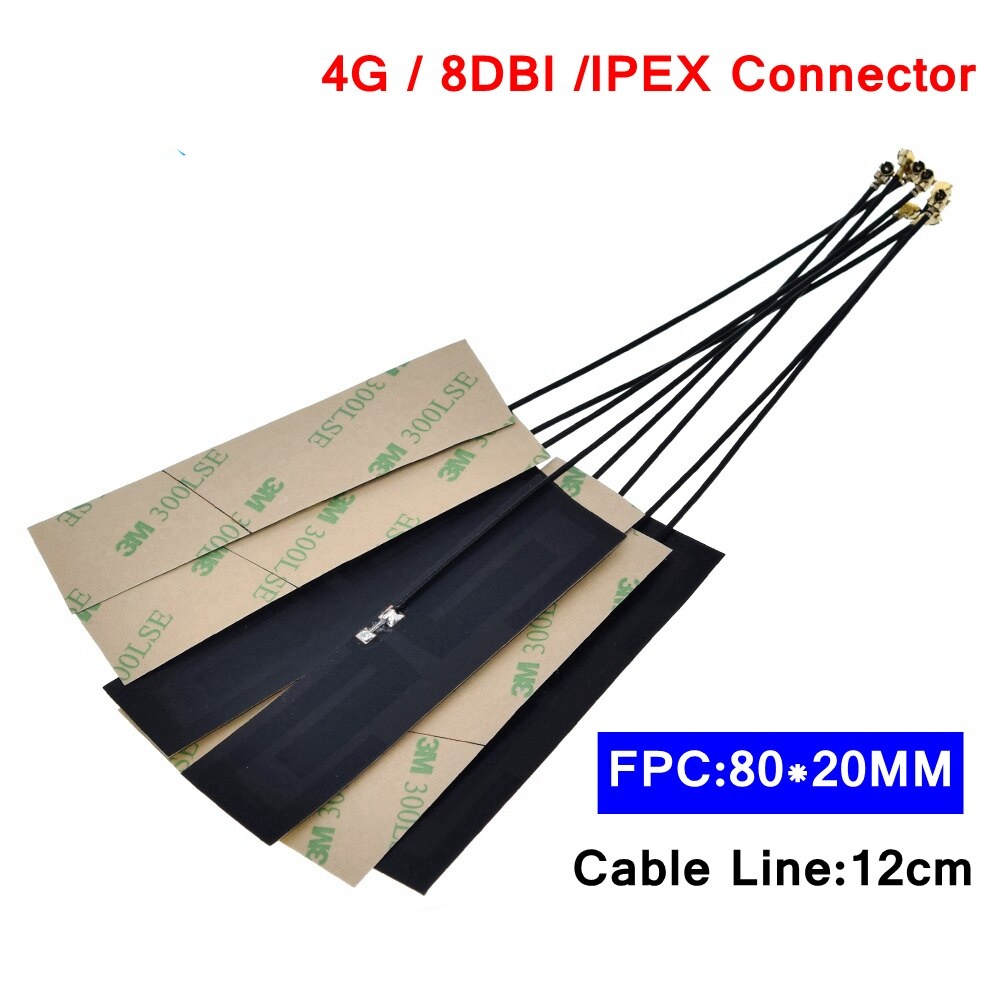GSM GPRS 2G 3G 4G LTE internal antenna 8dbi FPC connector 80*22mm wireless modem aerial 8cm Long IPEX connector