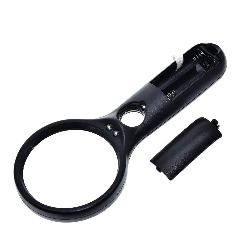 Handheld 3X 45X Illuminated Magnifier Microscope Magnifying Glass Aid Reading for Seniors loupe Jewelry Repair Tool With 3 LED