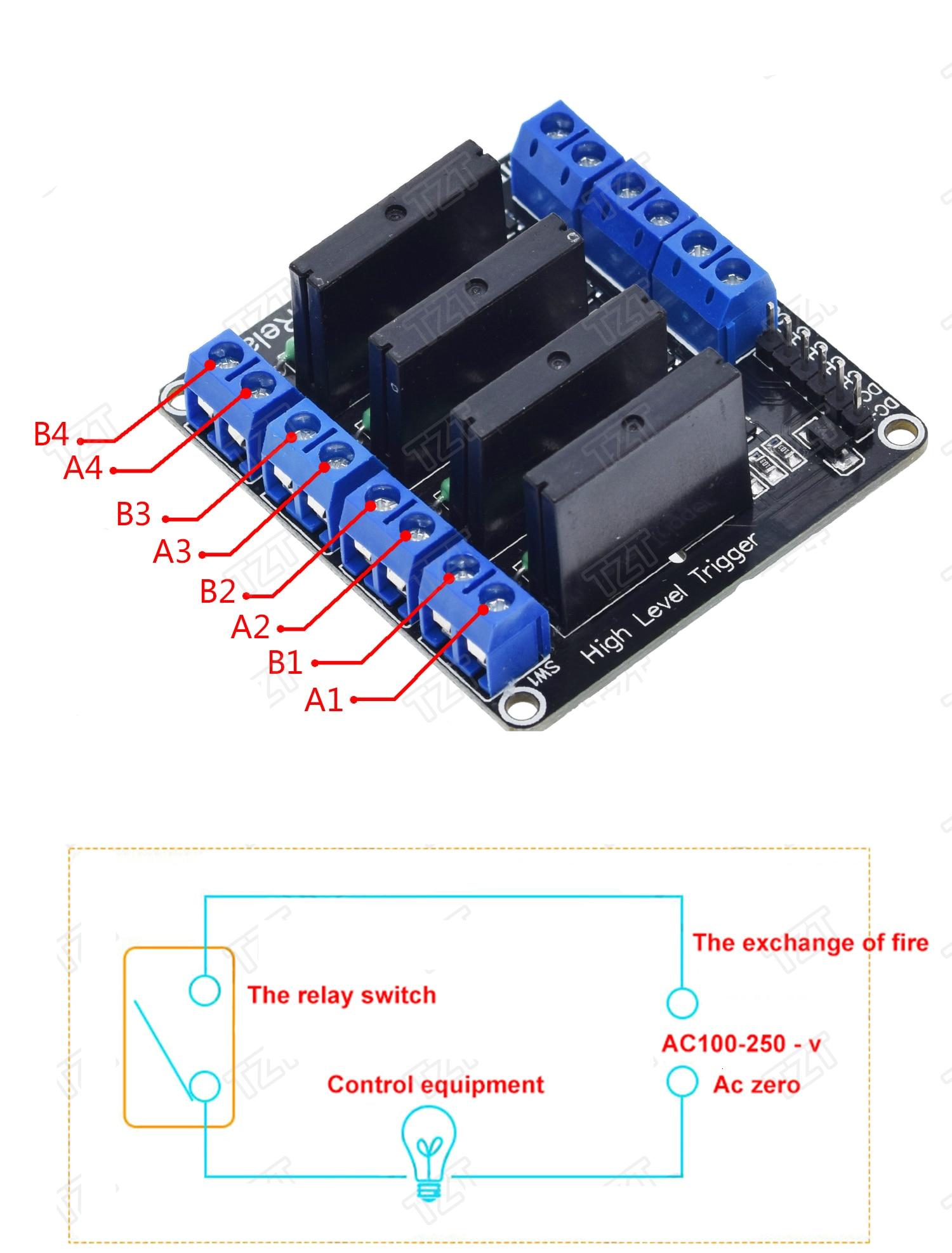 5V Relay 1 2 4 8 Channel OMRON SSR High Low Level Solid State Relay Module 250V 2A For Arduino