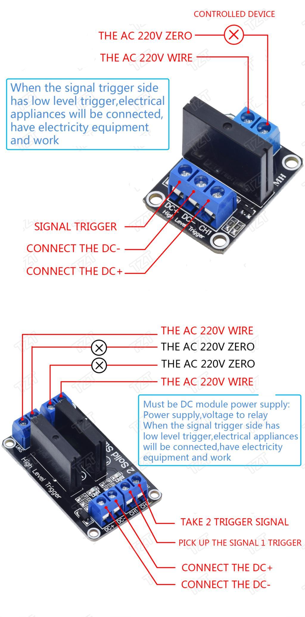 5V Relay 1 2 4 8 Channel OMRON SSR High Low Level Solid State Relay Module 250V 2A For Arduino