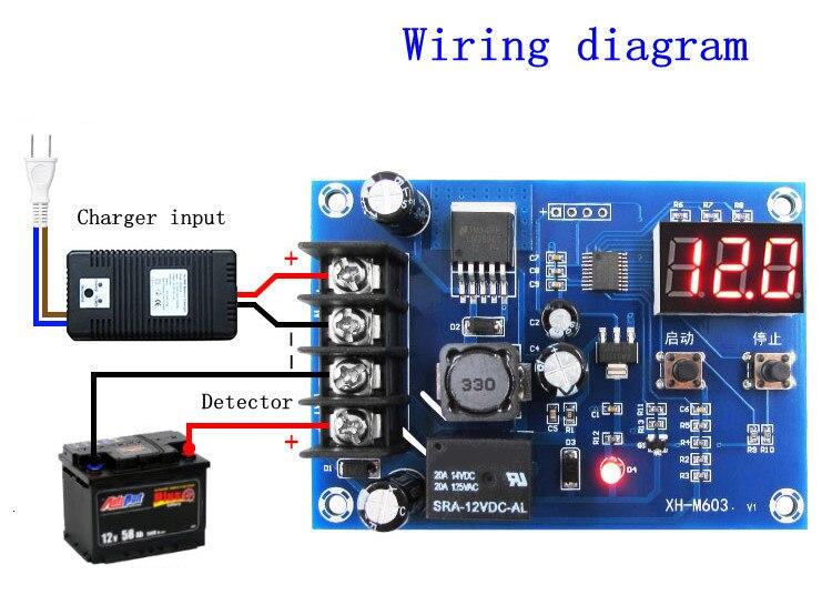 XH-M603 Charging Control Module 12-24V Storage Lithium Battery Charger Control Switch Protection Board With LED Display NEW