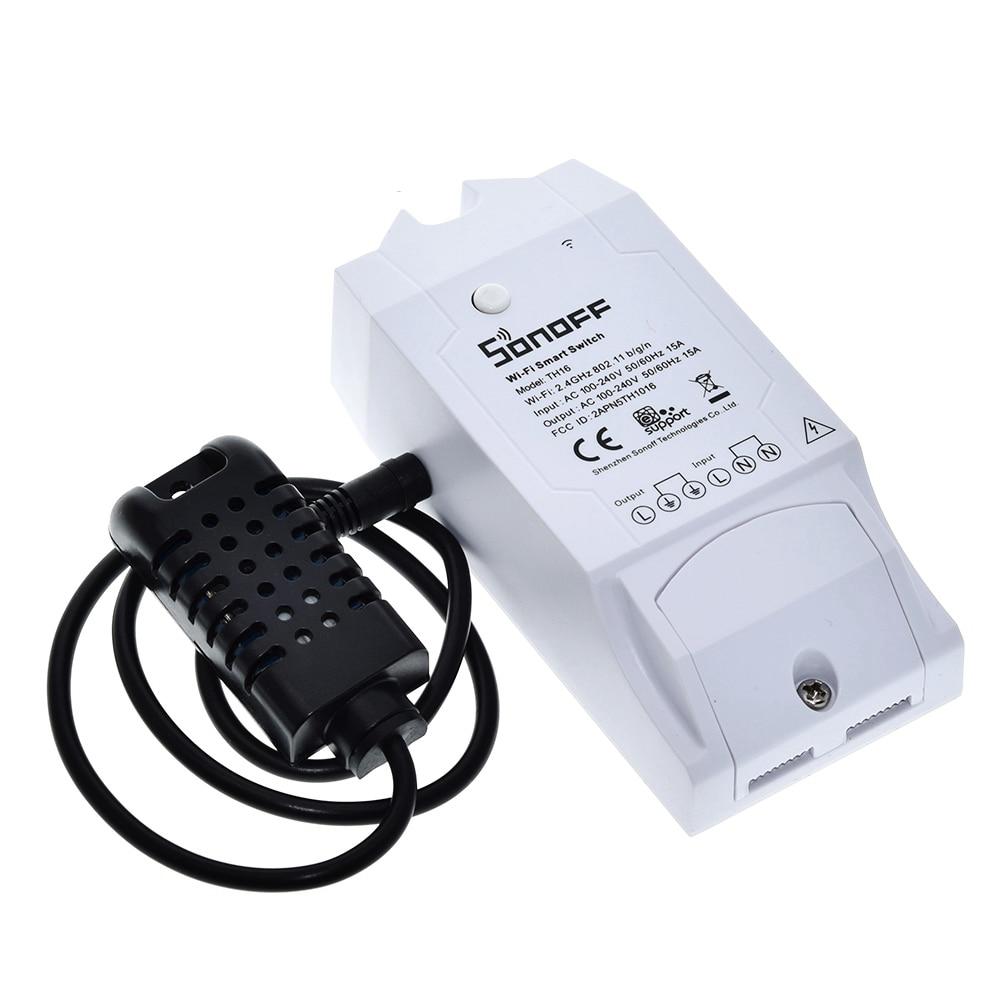Sonoff TH16 Smart Wifi Switch Monitoring Temperature Humidity Wifi Smart Switch Home Automation Kit Works With Alexa Google Home