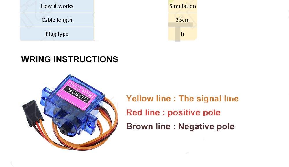SG92R 2.5KG Micro 9g Servo Nylon Carbon fiber Gears Replace SG90 For RC Model Aeromodelling Helicopter Parts