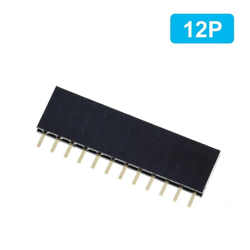 1PC Single Row Pin Female Header Socket Pitch 2.54mm 1*2P 3P 4P 6P 8P 12P 15P 20P 40P Pin Connector For Arduino