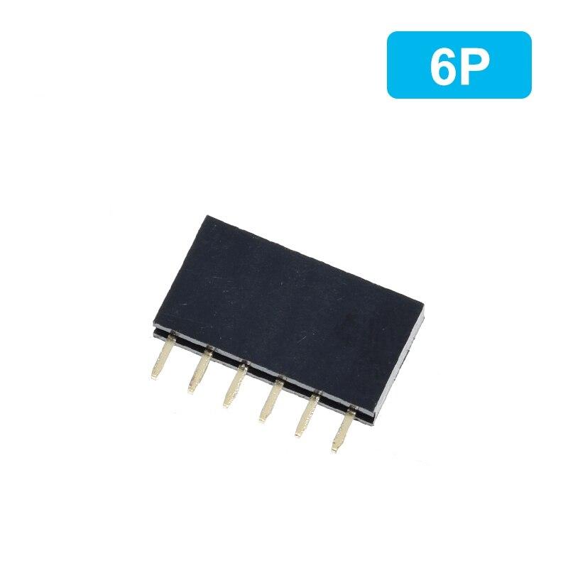 1PC Single Row Pin Female Header Socket Pitch 2.54mm 1*2P 3P 4P 6P 8P 12P 15P 20P 40P Pin Connector For Arduino