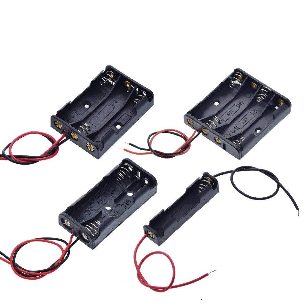 1pc AAA Size 7 Battery Storage Box Case Holder Leads With 1 2 3 4 Slots Container Bag DIY Standard Batteries Charging