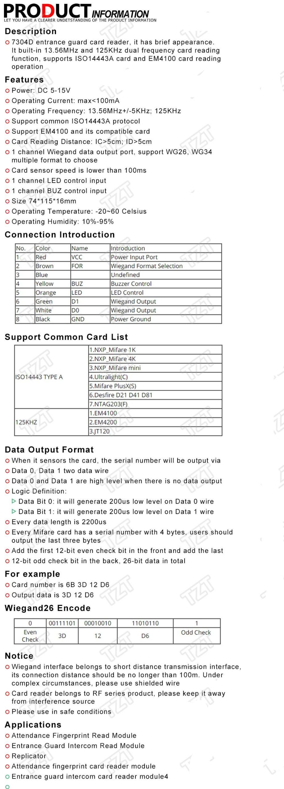 RFID Module Dual Frequency RFID Reader Wireless Module 5cm Reader Mode 13.56MHz 125KHz ISO14443A EM4100 For Arduino