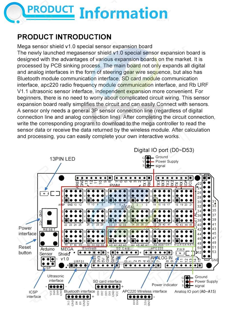 Arduino MEGA Sensor Shield V1.0 V2.0 Dedicated Expansion Development Board