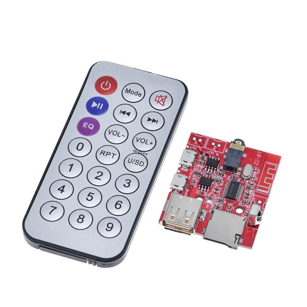 3W Car Bluetooth 4.1 MP3 WAV Decoding Board Speaker Amplifier Audio Receiver Module Support USB/TF/U-DISK/IR Remote Control Red