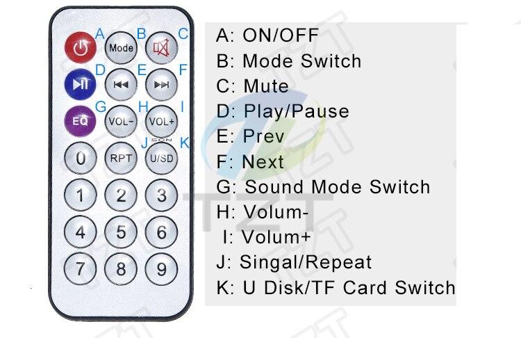 3W Car Bluetooth 4.1 MP3 WAV Decoding Board Speaker Amplifier Audio Receiver Module Support USB/TF/U-DISK/IR Remote Control Red