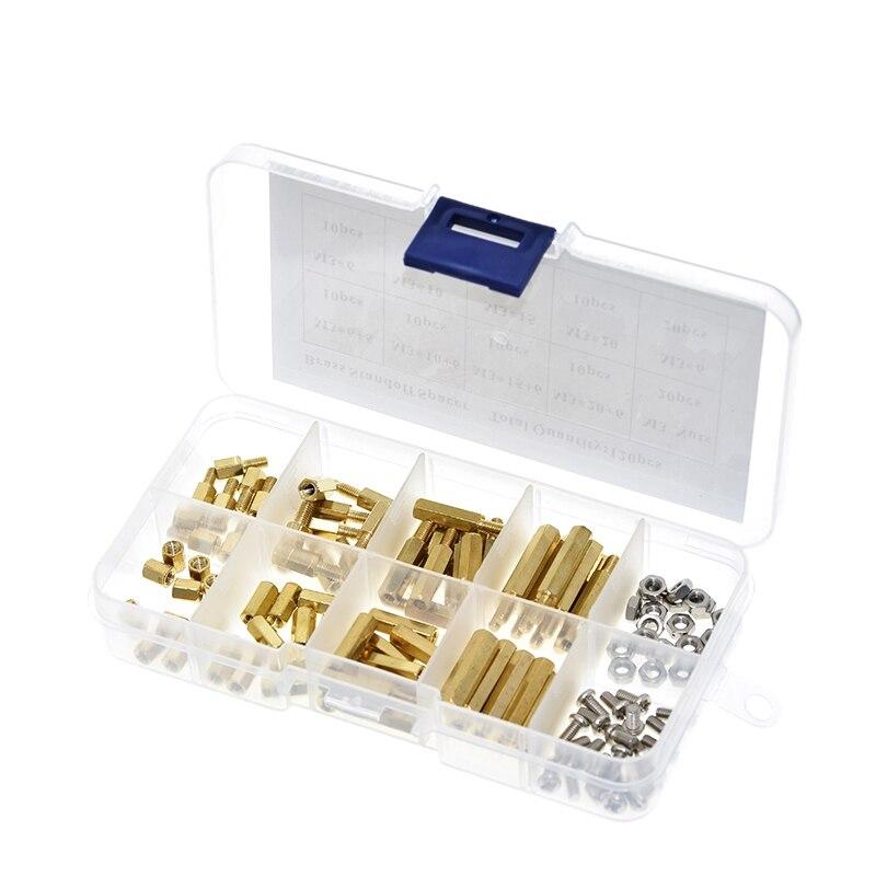 120Pcs M3 Brass Standoff Spacer PCB Board Hex Screws Nut Assortment Kit Female-Female Spacers Male-Female Spacers