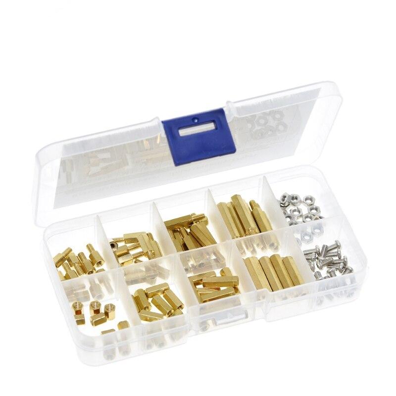 120Pcs M3 Brass Standoff Spacer PCB Board Hex Screws Nut Assortment Kit Female-Female Spacers Male-Female Spacers