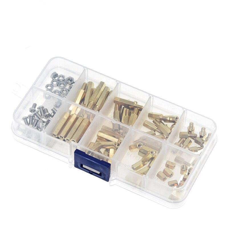 120Pcs M3 Brass Standoff Spacer PCB Board Hex Screws Nut Assortment Kit Female-Female Spacers Male-Female Spacers