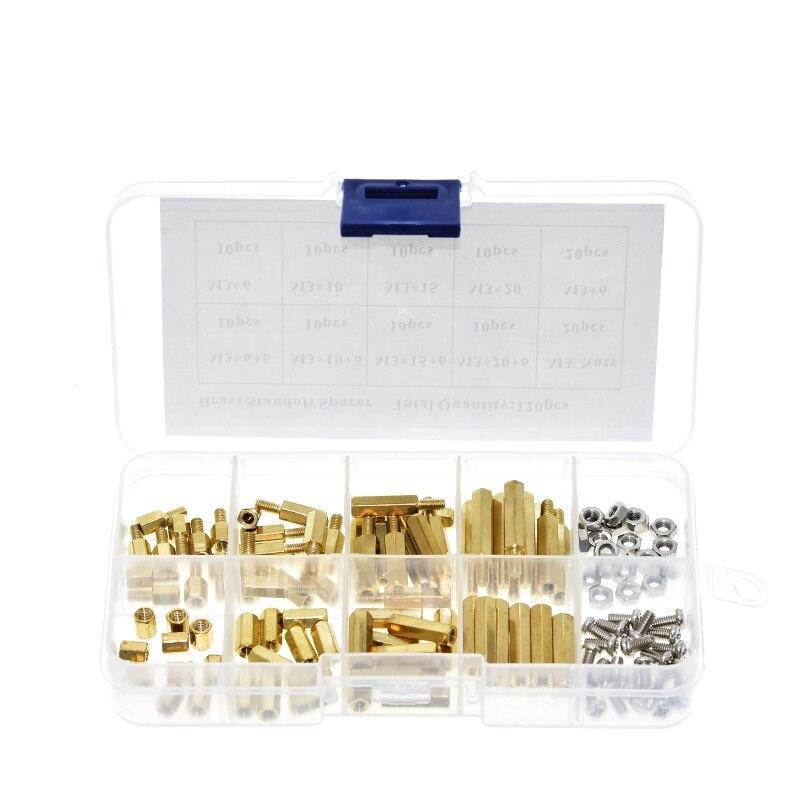 120Pcs M3 Brass Standoff Spacer PCB Board Hex Screws Nut Assortment Kit Female-Female Spacers Male-Female Spacers