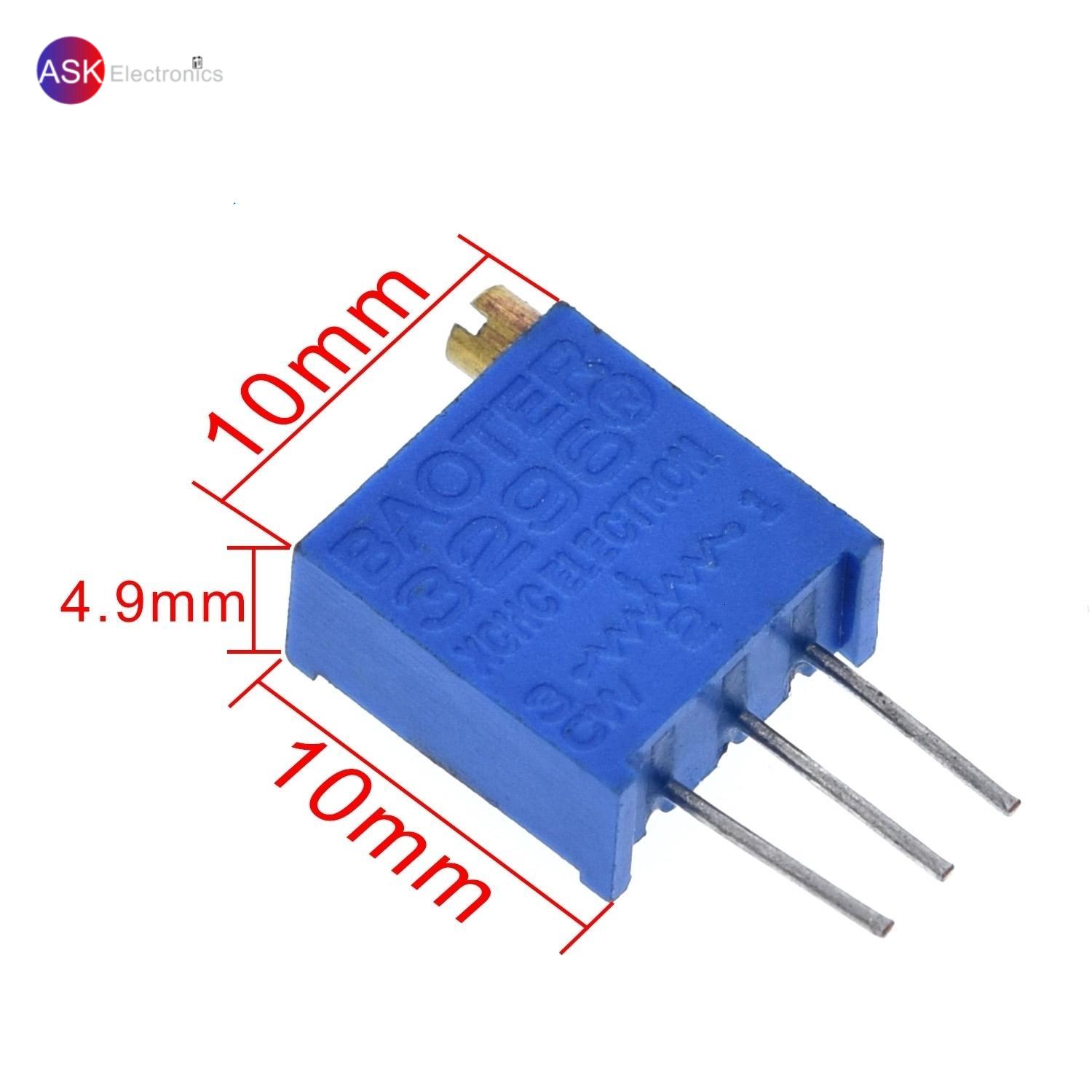 1Pack 100pcs 3296W 1k 2k 5k 10k 20k 50k 100k 200k 500k 1M 1ohm Trim Pot Trimmer Potentiometer Type For Arduino