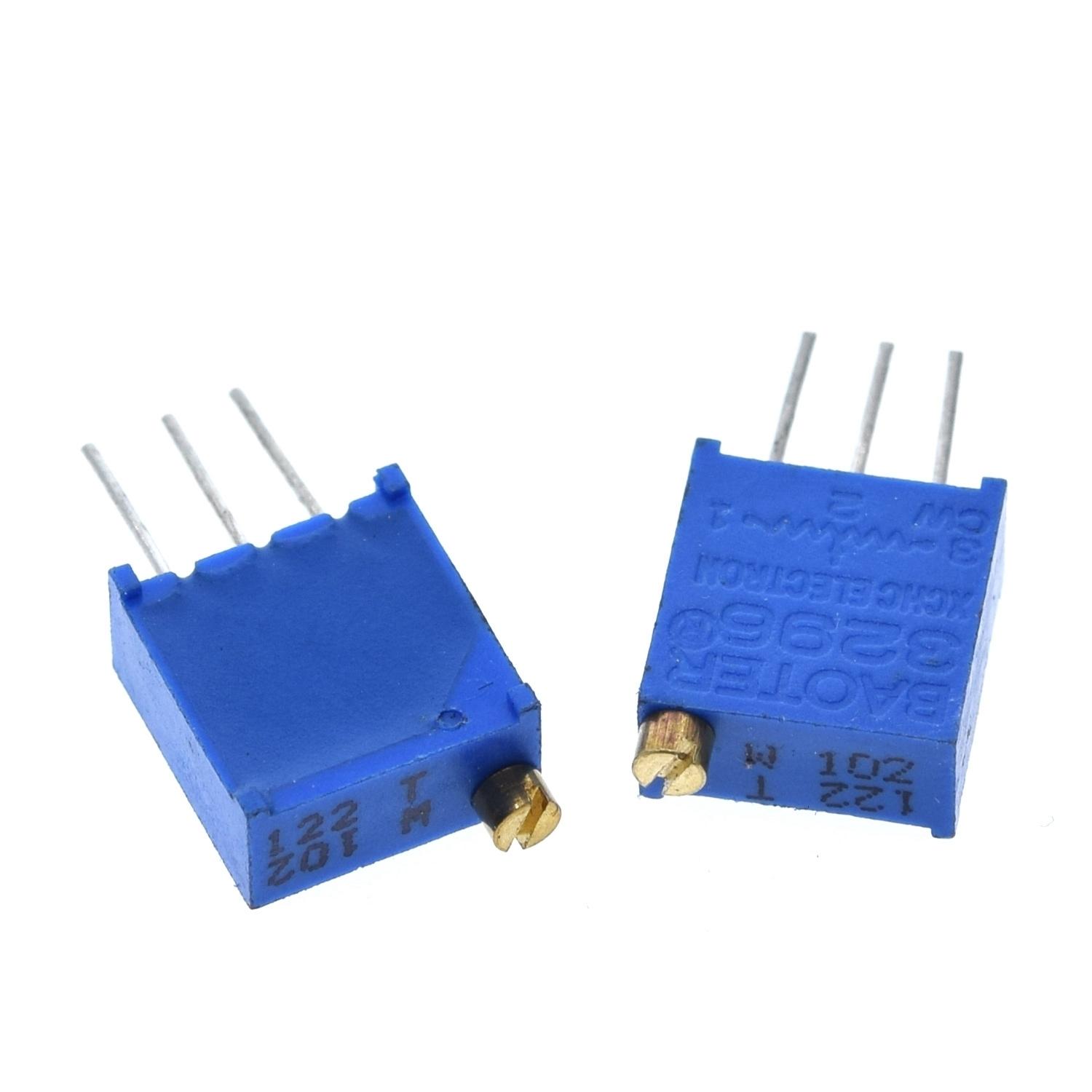 1Pack 100pcs 3296W 1k 2k 5k 10k 20k 50k 100k 200k 500k 1M 1ohm Trim Pot Trimmer Potentiometer Type For Arduino