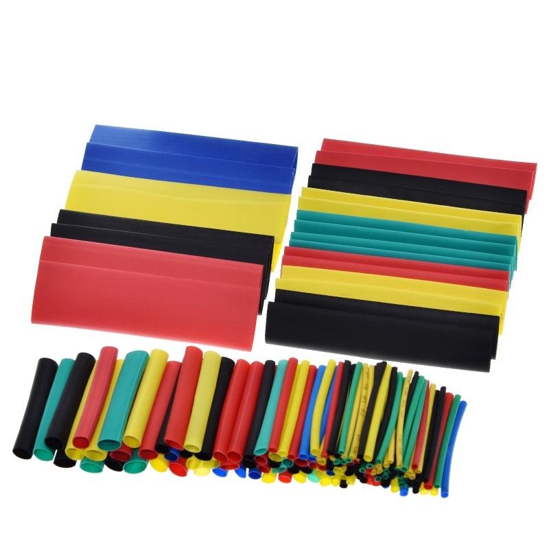 328Pcs/set Sleeving Wrap Wire Car Electrical Cable Tube kits Heat Shrink Tube Tubing Polyolefin 8 Sizes Mixed Color DIY KIT