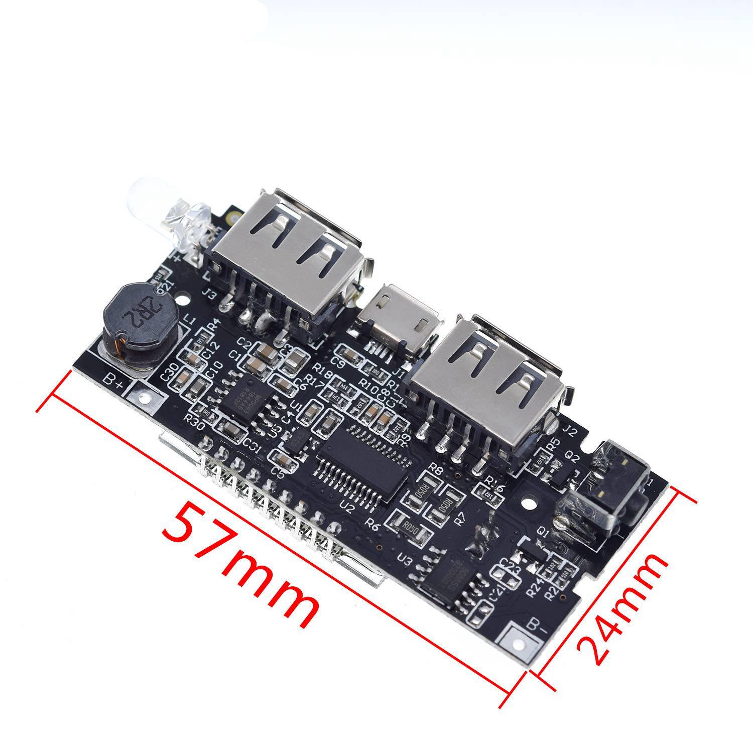 Dual USB 18650 Battery Charger PCB Power Module 5V 1A 2.1A Mobile Power Bank Accessories for Phone DIY LED LCD Module Board