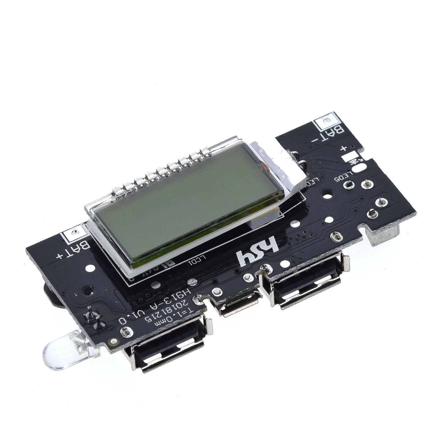Dual USB 18650 Battery Charger PCB Power Module 5V 1A 2.1A Mobile Power Bank Accessories for Phone DIY LED LCD Module Board