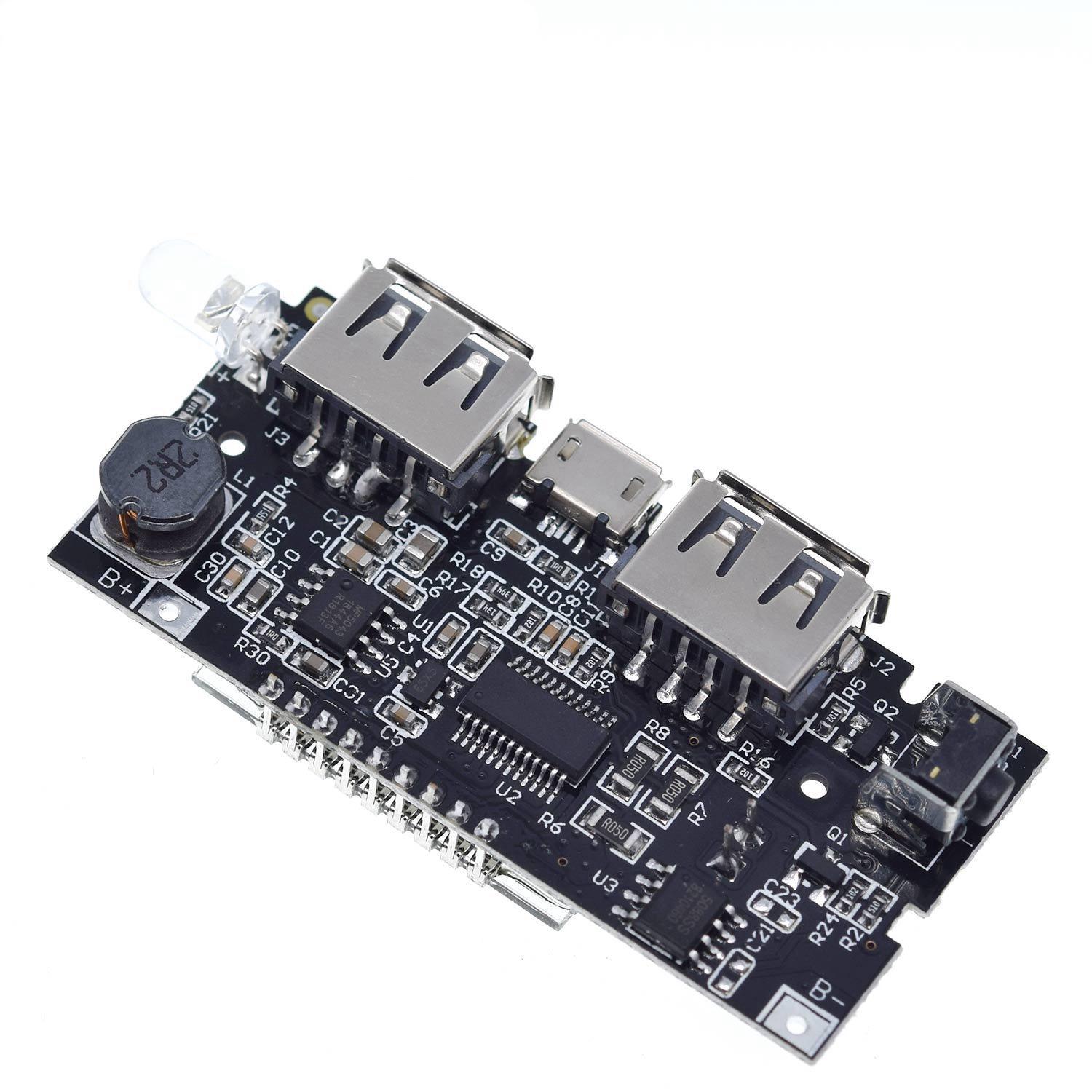Dual USB 18650 Battery Charger PCB Power Module 5V 1A 2.1A Mobile Power Bank Accessories for Phone DIY LED LCD Module Board