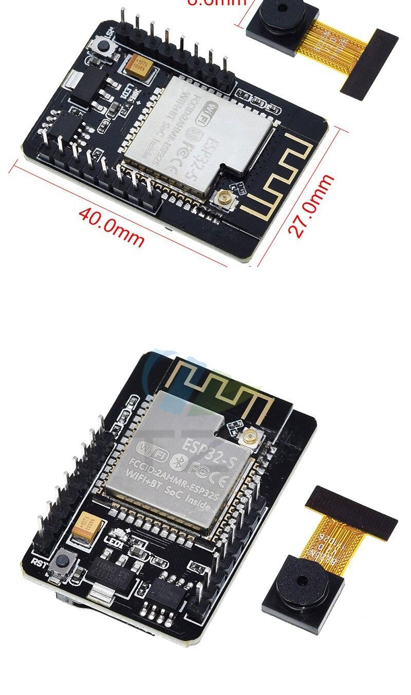 ESP32-CAM WiFi + Bluetooth Module Camera Module Development Board ESP32 with Camera Module OV2640 2MP For Arduino