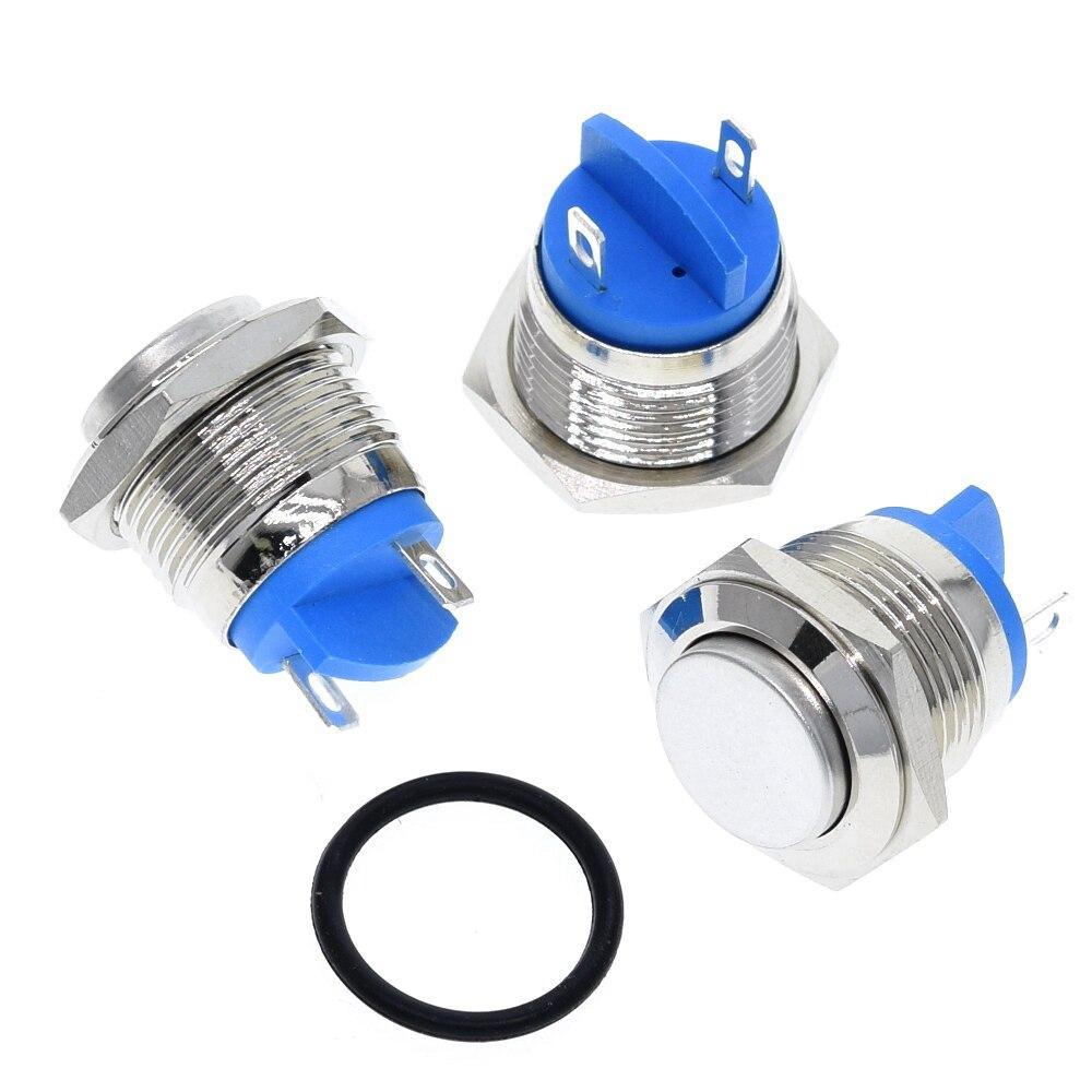 16mm metal push button waterproof nickel-plated brass button switch press button reset 1NO high round momentary 16GT.F. L