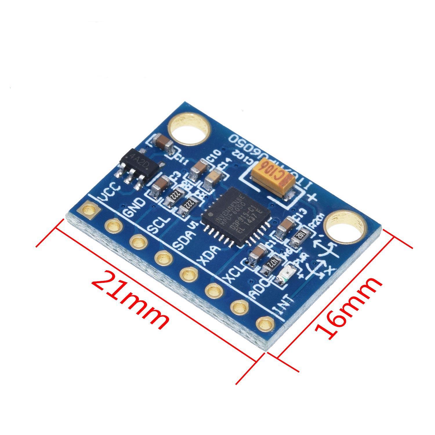 1Set IIC I2C GY-521 MPU-6050 MPU6050 3 Axis Analog Gyroscope Sensors + Accelerometer Module For Arduino With Pins 3-5V DC