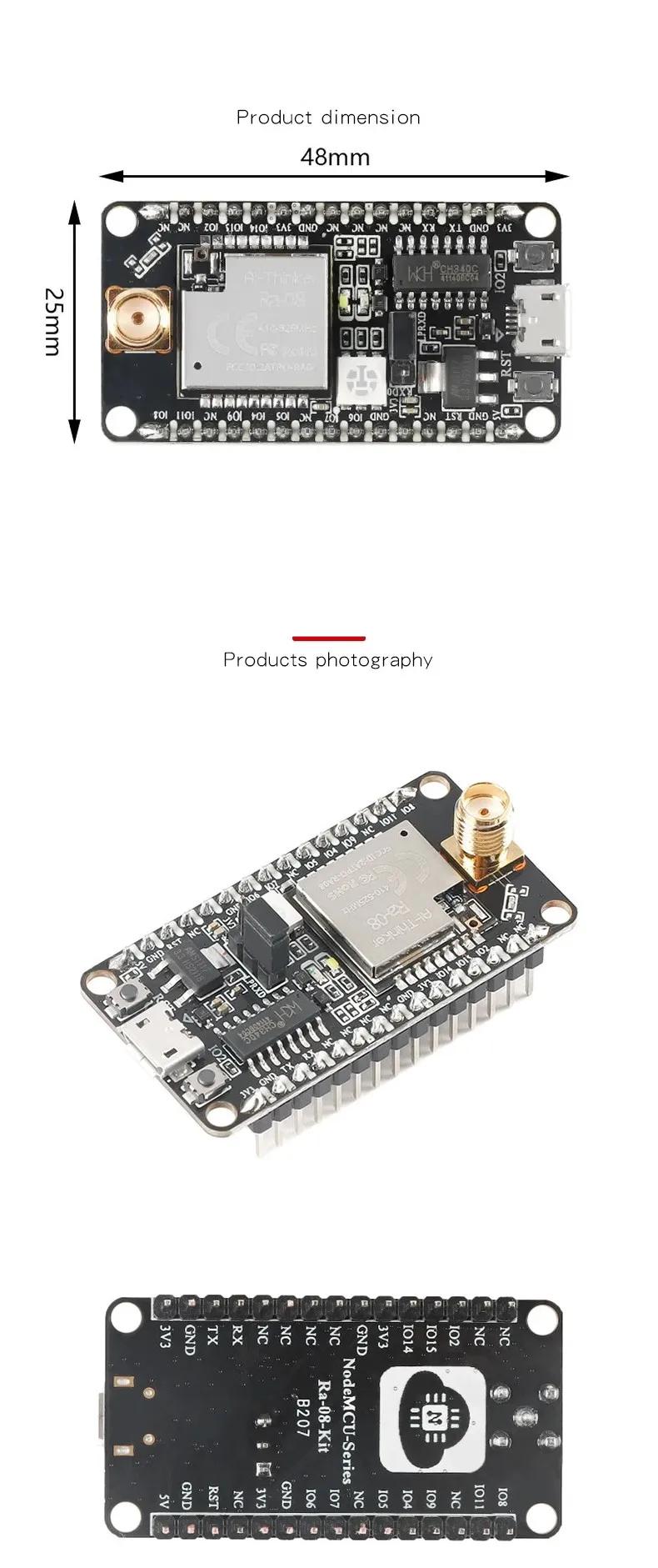 Ai-Thinker Ra-08 LoRaWAN Development Board - LoRa WAN RF module development board/built-in MCU/SMA interface 470MHz antenna