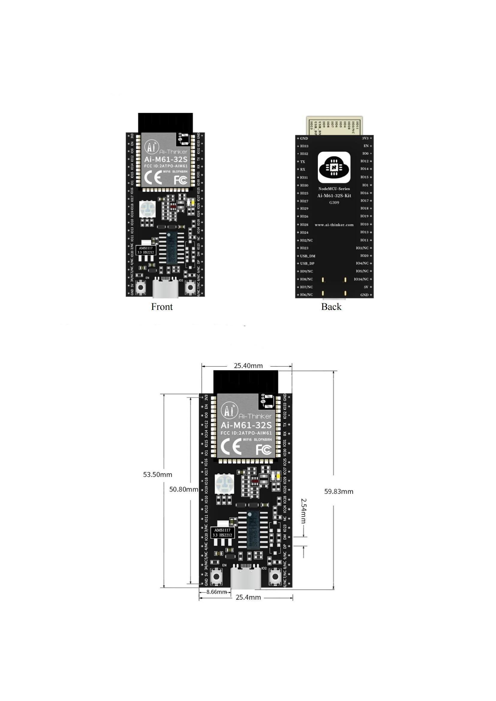Ai-M61-32S AI-M61-32S-Kit Ai-M61-32S-I ALL WiFi 6 Bluetooth-compatible BLE 5.3 Combo Module Development Board 2.4GHZ Wi-Fi BL618